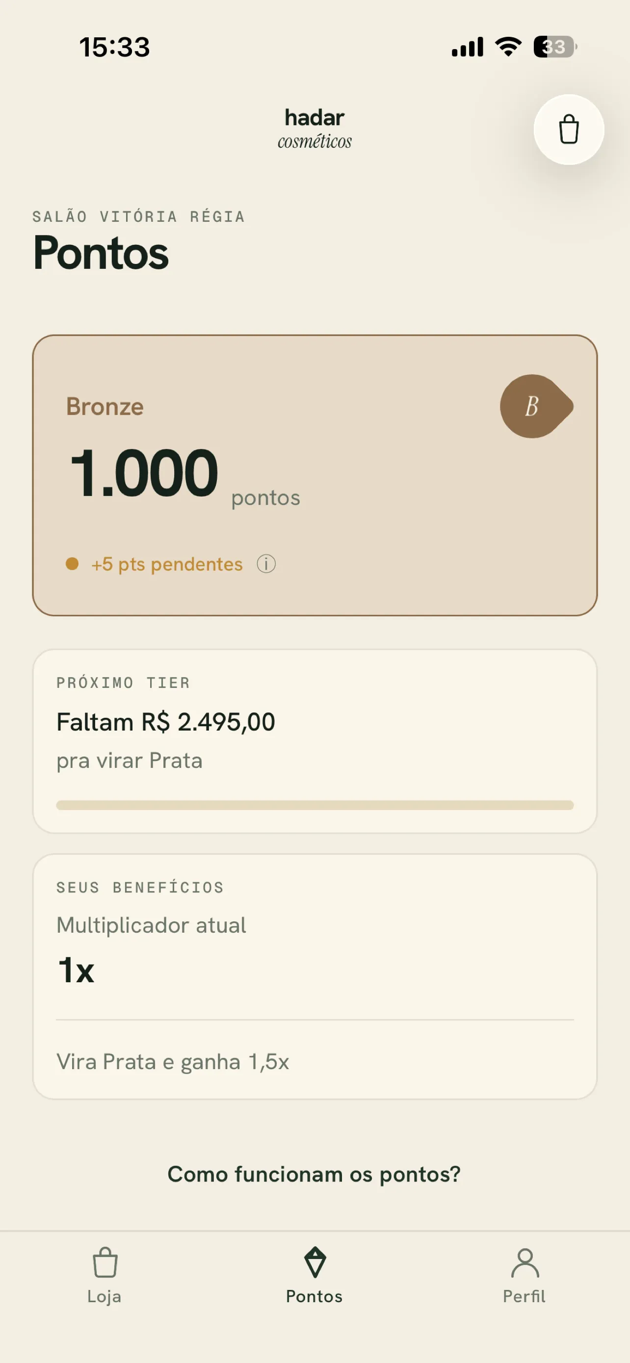 Hadar — pontos